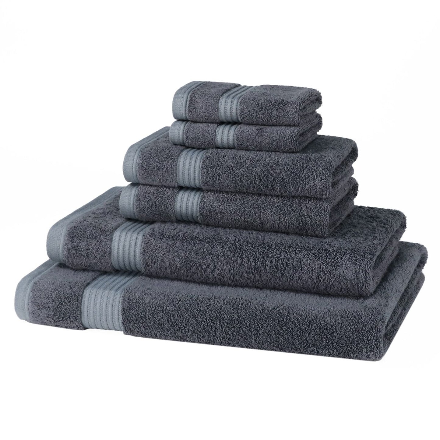 Luxury - 6 Piece 700 GSM Bamboo Towel Set - 2 Face Cloths, 2 Hand Towels, 1 Bath Towel, 1 Bath Sheet
