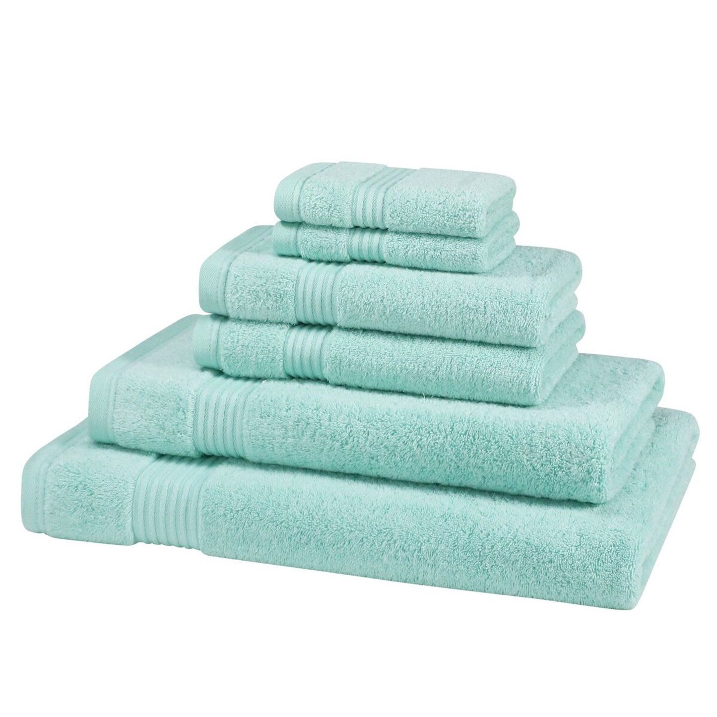 Luxury - 6 Piece 700 GSM Bamboo Towel Set - 2 Face Cloths, 2 Hand Towels, 1 Bath Towel, 1 Bath Sheet