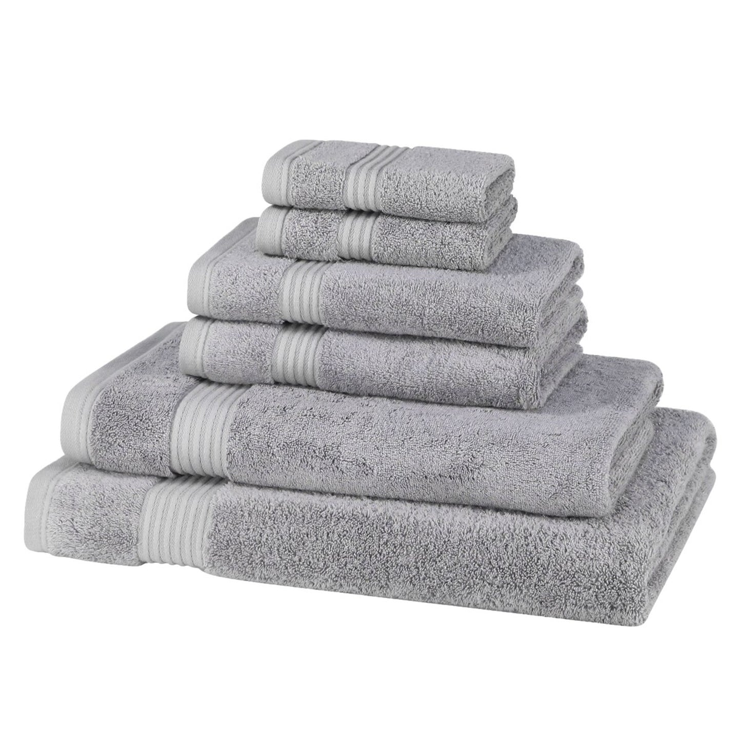Luxury - 6 Piece 700 GSM Bamboo Towel Set - 2 Face Cloths, 2 Hand Towels, 1 Bath Towel, 1 Bath Sheet
