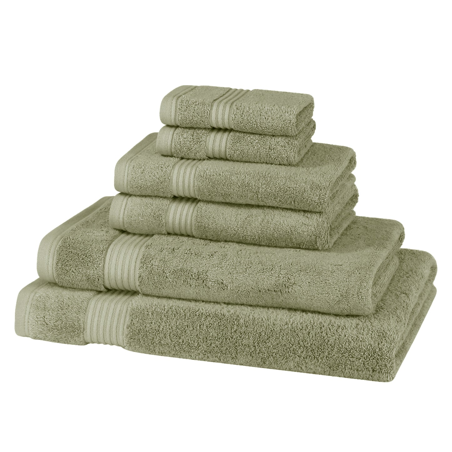 Luxury - 6 Piece 700 GSM Bamboo Towel Set - 2 Face Cloths, 2 Hand Towels, 1 Bath Towel, 1 Bath Sheet