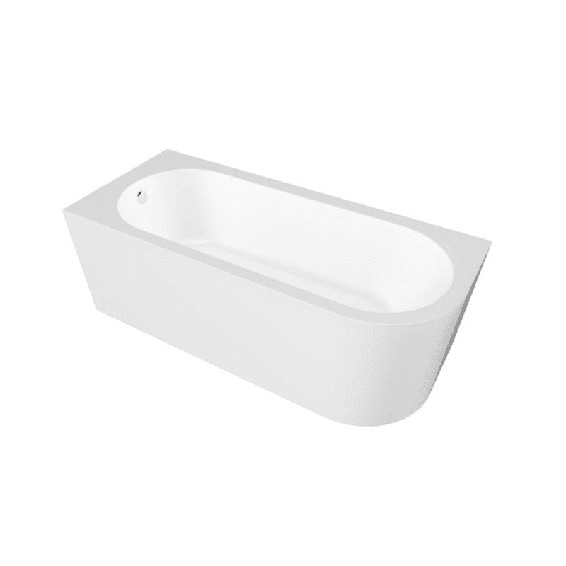 B C Designs Ancorner Shower bath Gloss White Bath Right Handed - 1700 x 750mm