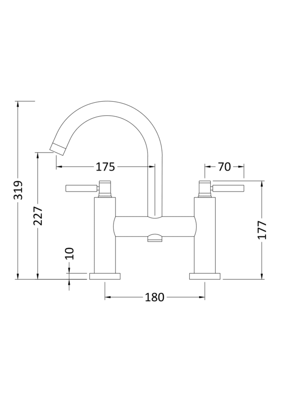 Hudson Reed TEL453 TEC Black Lever Bath Filler Tap