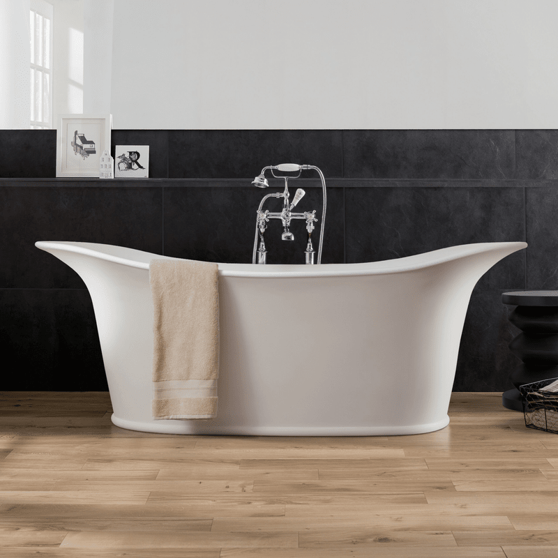 B C Designs Wivenhoe Bath 1800 x 820mm Matt & Polished White