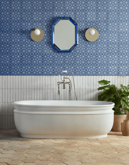 B C Designs BAB058 Aston Floor Standing Double Ended Bath Bath 1720 x 830mm Matt White