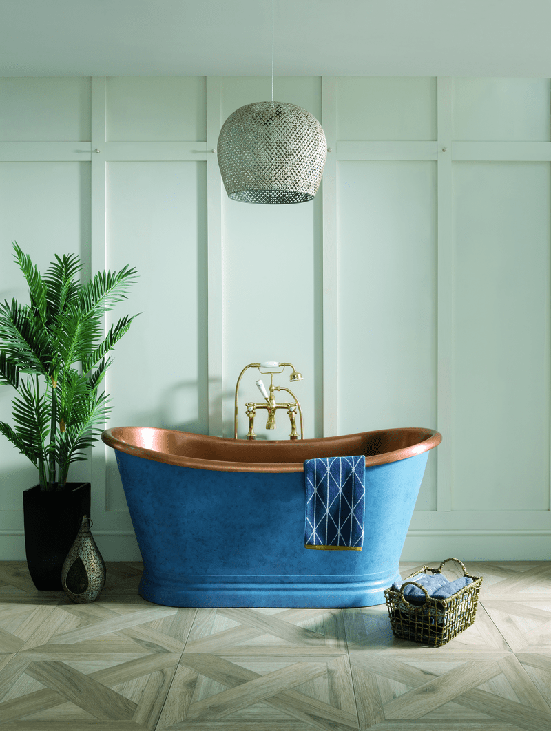 BC Designs BAC026 Patinata Blue Antique Copper Boat Bath 1500 x 725mm