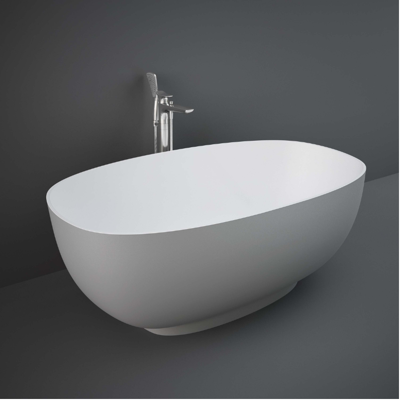 RAK Ceramics CLOB14075503 Cloud Matt Grey Freestanding Bath 1400 x 753mm