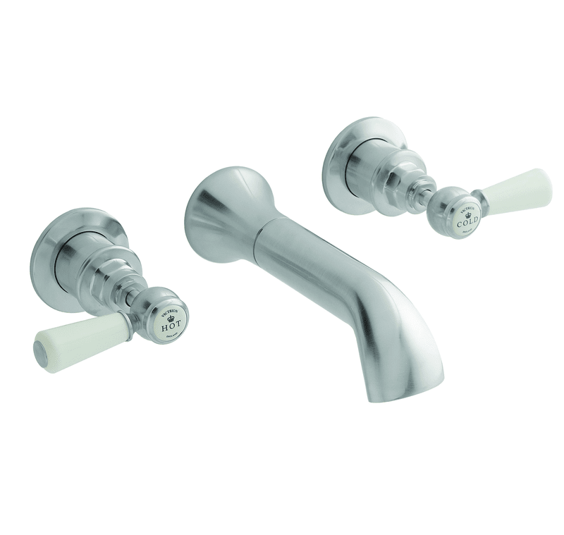 BC Designs CTB130 Victrion lever - 3 hole Wall mounted bath filler Tap - 8 Finishes