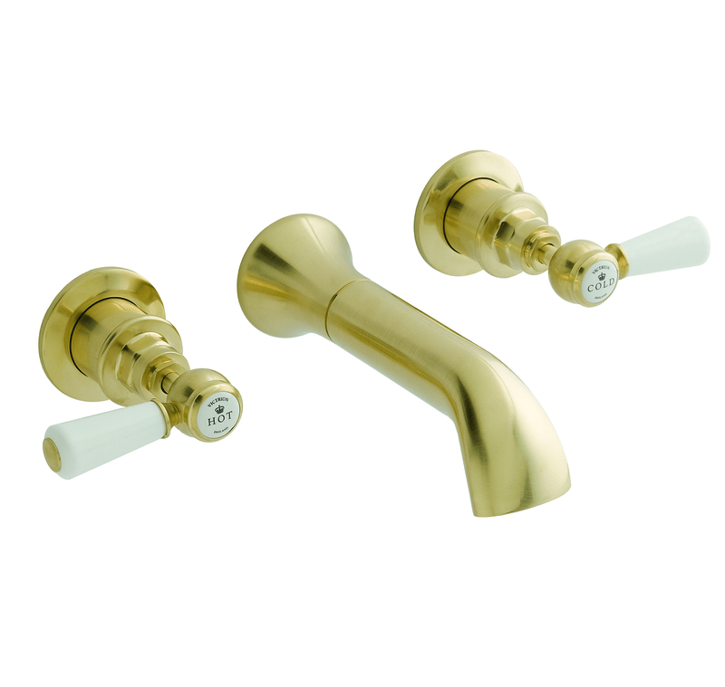 BC Designs CTB130 Victrion lever - 3 hole Wall mounted bath filler Tap - 8 Finishes