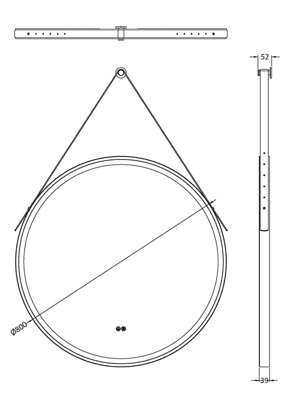 Hudson Reed LQ723 Salana Chrome 800mm Round Illuminated Mirror