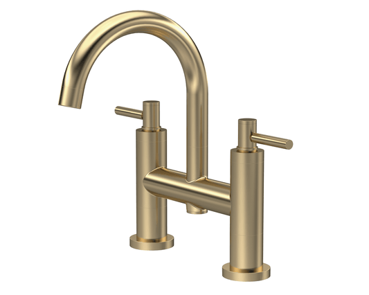 Hudson Reed TEL853 TEC Brushed Brass Lever Bath Filler Tap