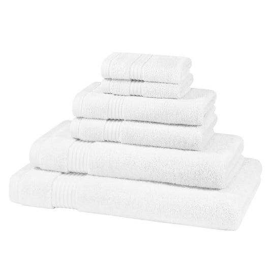 Luxury - 6 Piece 700 GSM Bamboo Towel Set - 2 Face Cloths, 2 Hand Towels, 1 Bath Towel, 1 Bath Sheet
