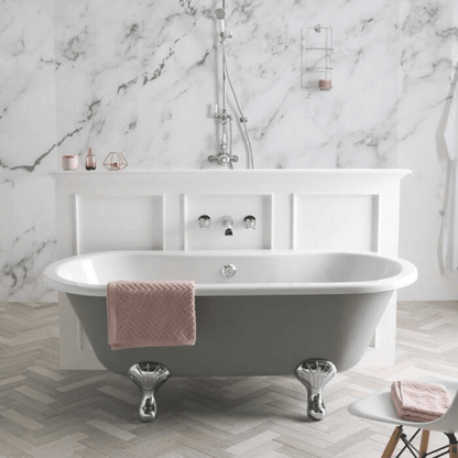 BC Designs BAU045 Elmstead Acrylic Double Ended Roll Top Bath polished White - 1500 x 745mm