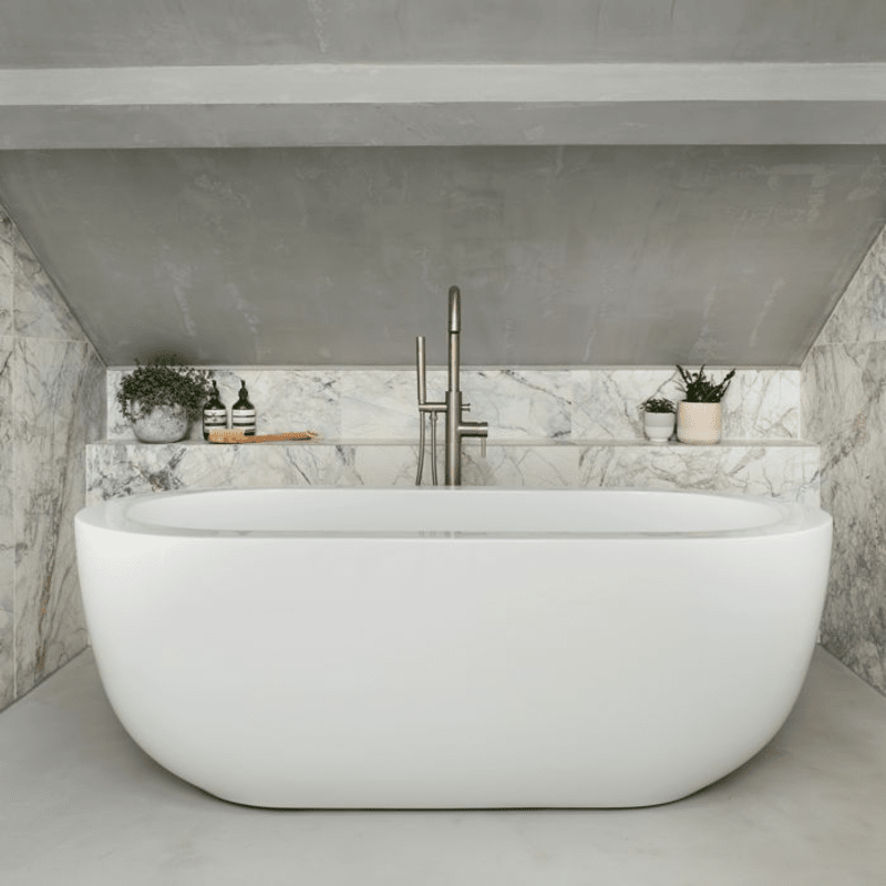 B C Designs Ovali Gloss White Freestanding Bath 1805 x 800mm