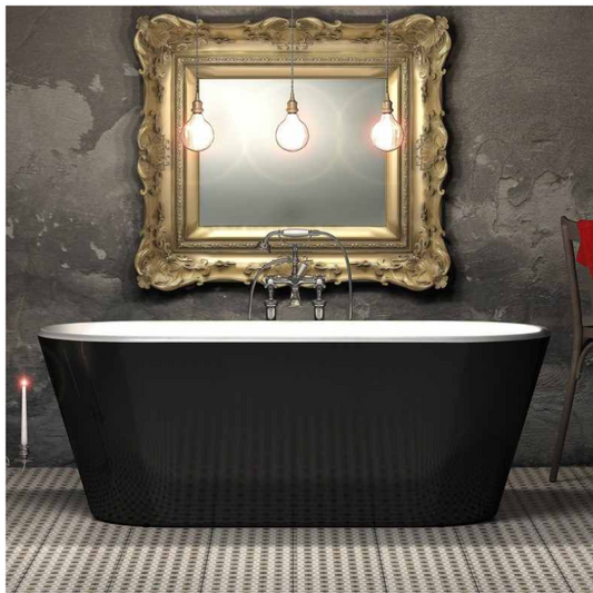 Charlotte Edwards - Grosvenor - Gloss Black - Freestanding Bath - 1650mm x 735mm