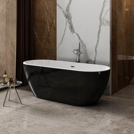 Charlotte Edwards - Belgravia - Gloss Black - Freestanding Bath - 1690mm x 730mm