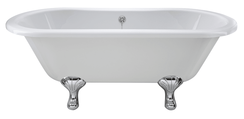 BC Designs BAU045 Elmstead Acrylic Double Ended Roll Top Bath polished White - 1500 x 745mm