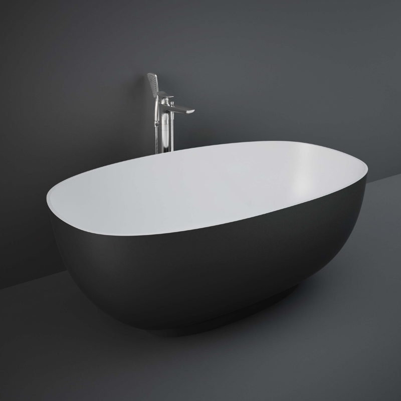 RAK Ceramics CLOB14075504 Cloud Matt Black Freestanding Bath 1400 x 753mm