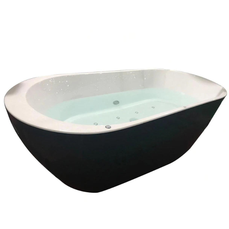 Lisna Waters Colombo Black LWFBS50 1700mm x 800mm Freestanding Whirlpool Bath