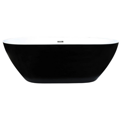 Lisna Waters Colombo Black LWFBS48 BLACK-SPA 1700mm x 800mm 8 Spa Jets Whirlpool Bath