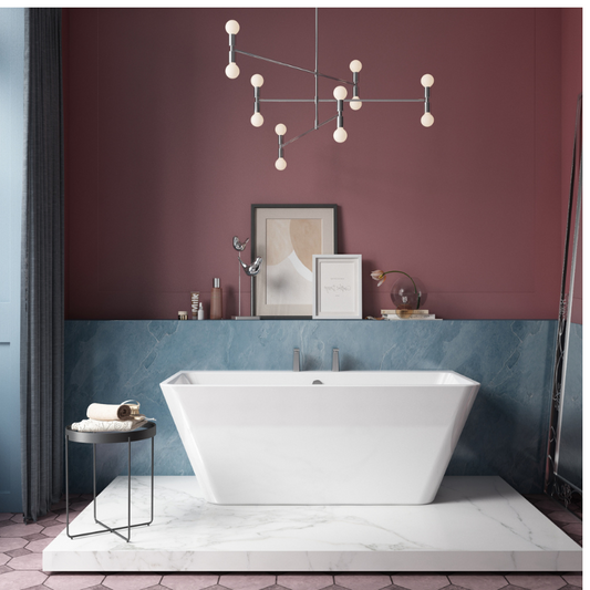 Charlotte Edwards Eris Gloss White Freestanding back to wall Bath - 1500mm x 750mm