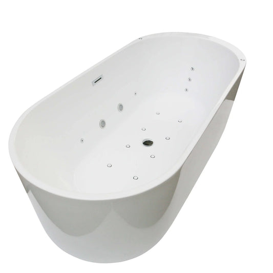 Colombo White 1700mm x 800mm 20 Spa Jets Double Ended Freestanding Baths Whirlpool Bath