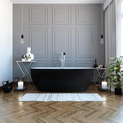 Lisna Waters LW-SFB45 Black Lincoln Nevada Black 1500 x 800mm Freestanding Bath