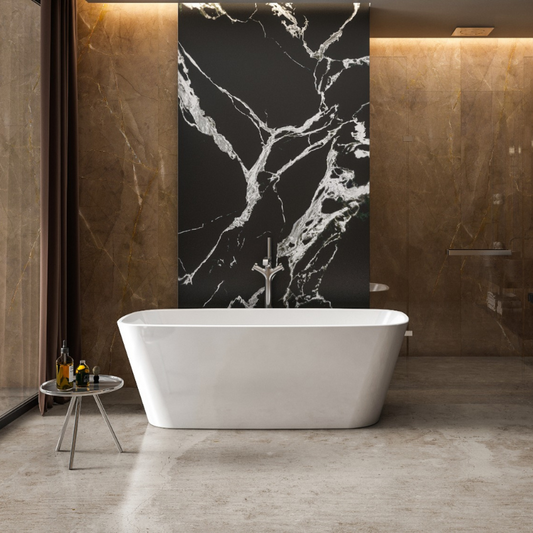 Charlotte Edwards Mimas Gloss White Freestanding Bath - 1700mm x 750mm