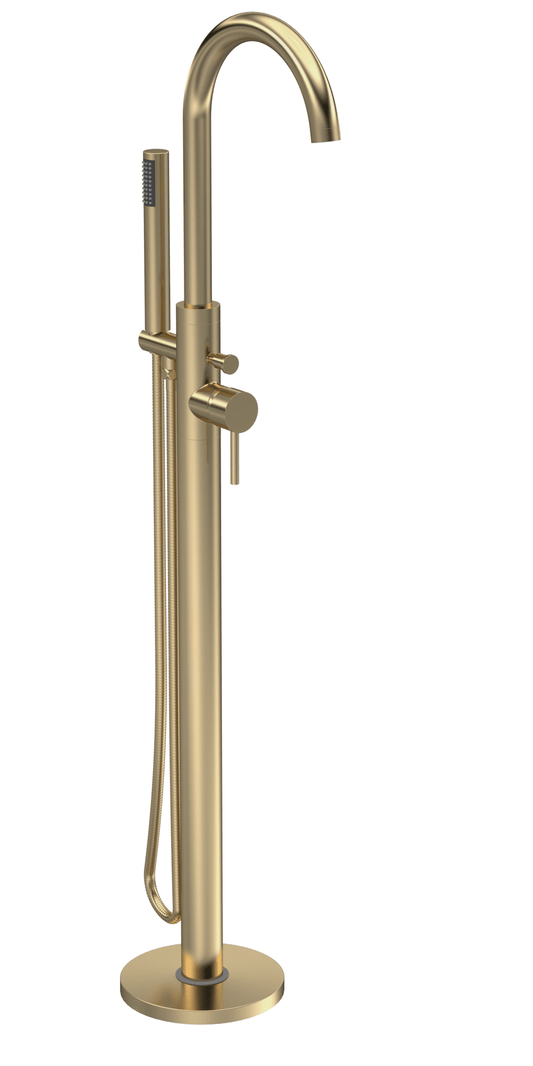 Hudson Reed PN821 TEC Brushed Brass Floor Standing Bath Shower Mixer