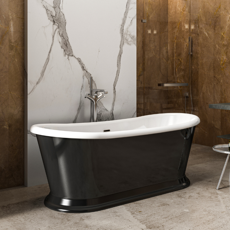 Charlotte Edwards Rosemary Gloss Black Freestanding Bath 1710 x 720mm