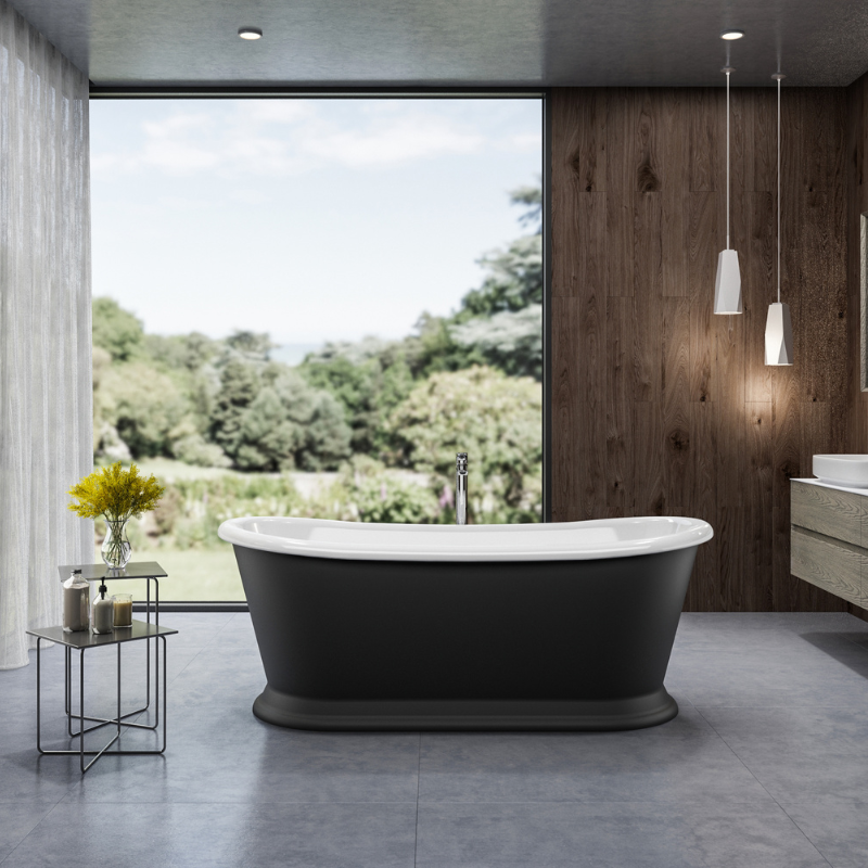 Charlotte Edwards Rosemary Matt Black - Freestanding Bath - 1710mm x 720mm