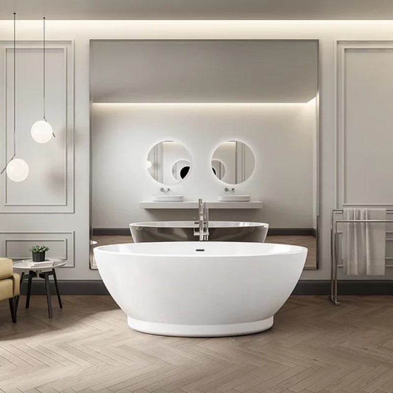 Charlotte Edwards Shard Gloss White Freestanding Bath - 1685mm x 785mm