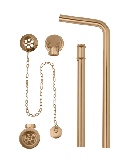 BC Designs WAS030 Exposed bath waste/plug & chain with overflow pipe 8 finishes