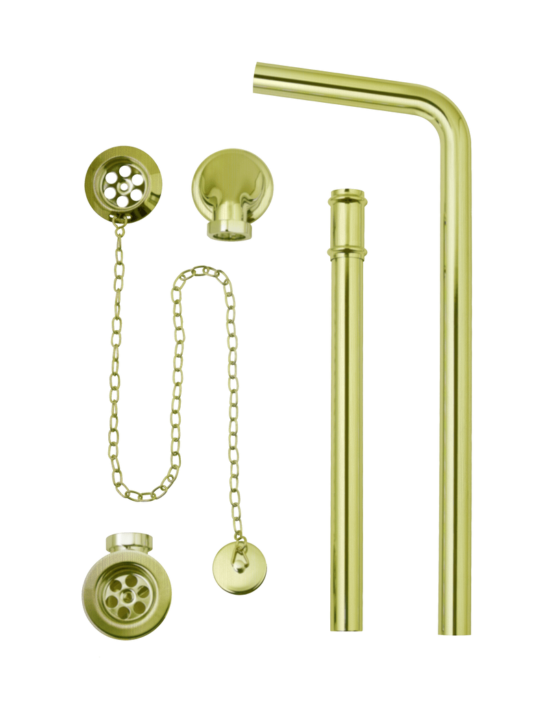 BC Designs WAS030 Exposed bath waste/plug & chain with overflow pipe 8 finishes